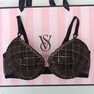 Victoria's Secret Sheer Black Bra Push-up Size36C